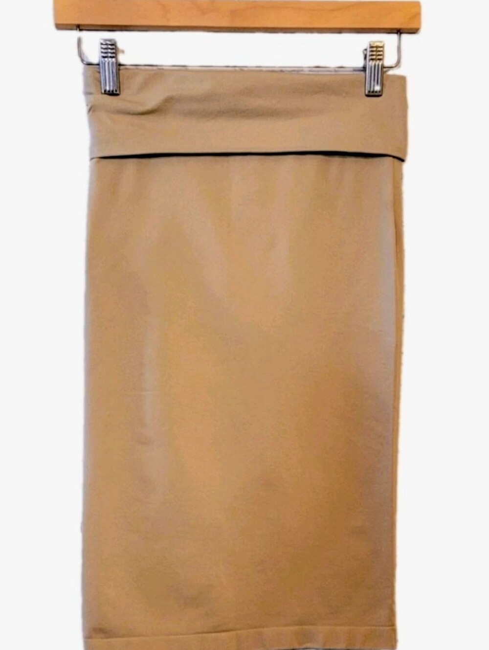 Wolford High Waist Little Tan Skirt Pencil Tube Size XS Stretch Office Siren